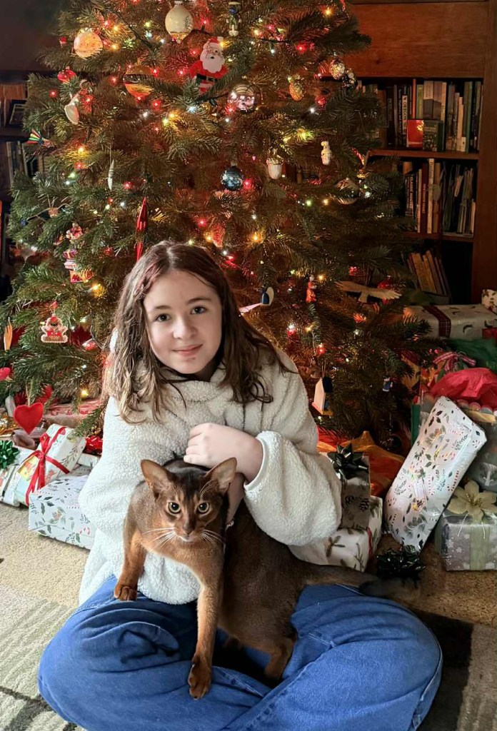 Riley in his new home with the Chavoie family